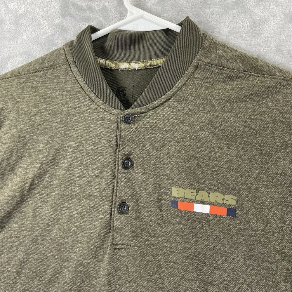 Nike NFL Chicago Bears Polo Shirt Mens Medium Band Blade Collar Dri-Fit On Field